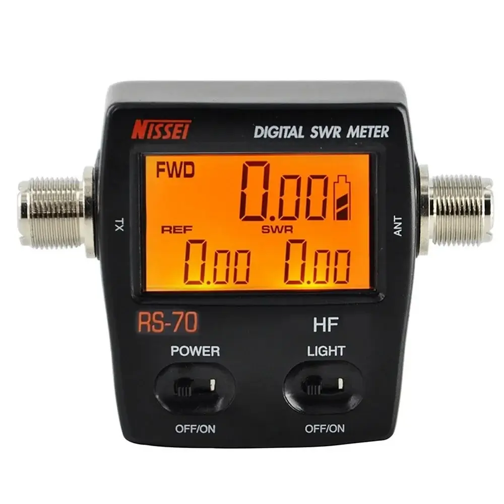 thumbnail image 2 of NISSEl RS-70 Digital SWR & Power Meter – 1.6-60 Mhz HF, 200W – For 2-Way Radios 2 of 6