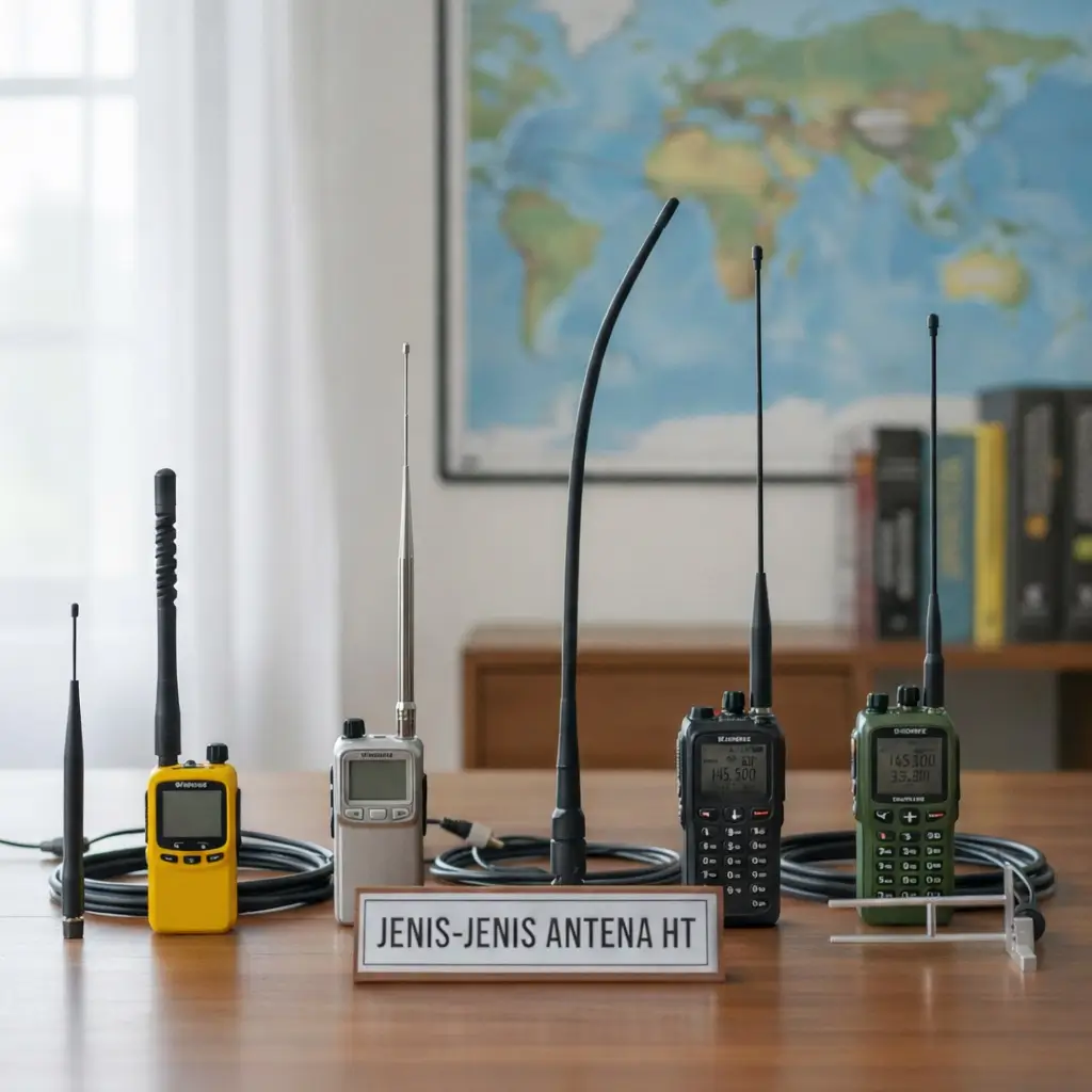 Beberapa jenis-jenis Antena HT yang dapat diketahui dari bentuk dan ukuran yang berpengaruh terhadap performa HT.