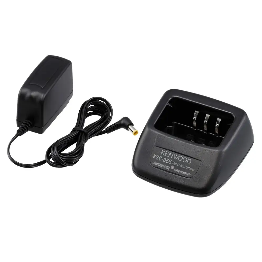 Kenwood KSC-35S - Rakomindo Kenwood KSC-35S charging dock for a Li-ion battery with AC adapter and plug.